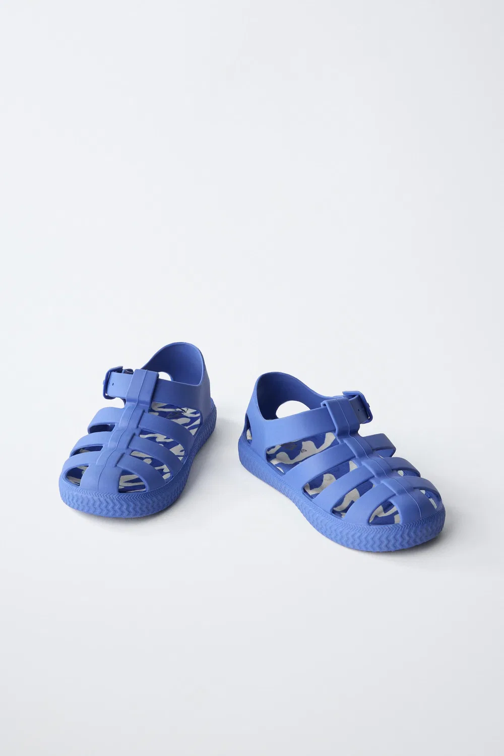 Сандалии с резиновой клеткой ZARA, Blue — фото 4