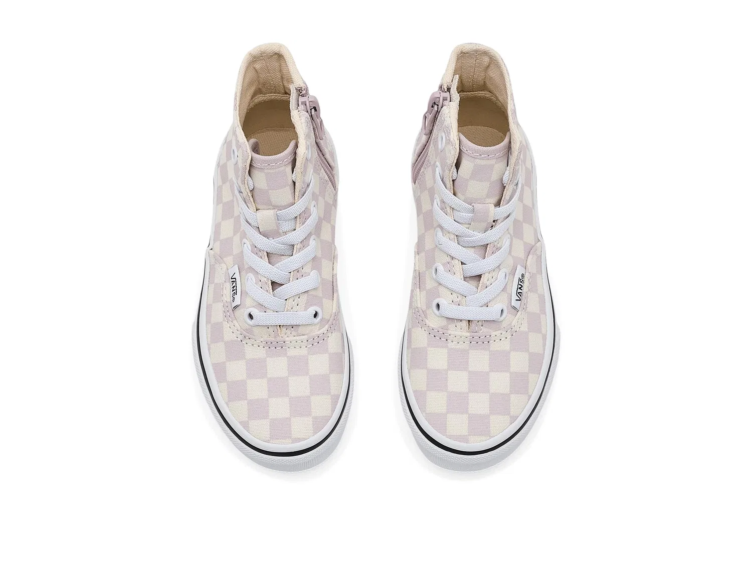 Кроссовки Authentic Hi 2.0 Zip (для маленьких детей) Vans Kids, Checkerboard Pale Petal Pink — фото 3