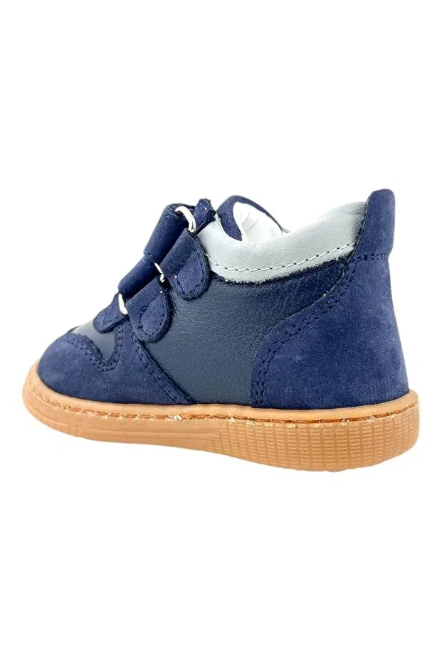 Детские кеды для девочек с ортопедической стелькой Arizona navy blue-denim first step Nubebe, Navy Blue-Kot — фото 3