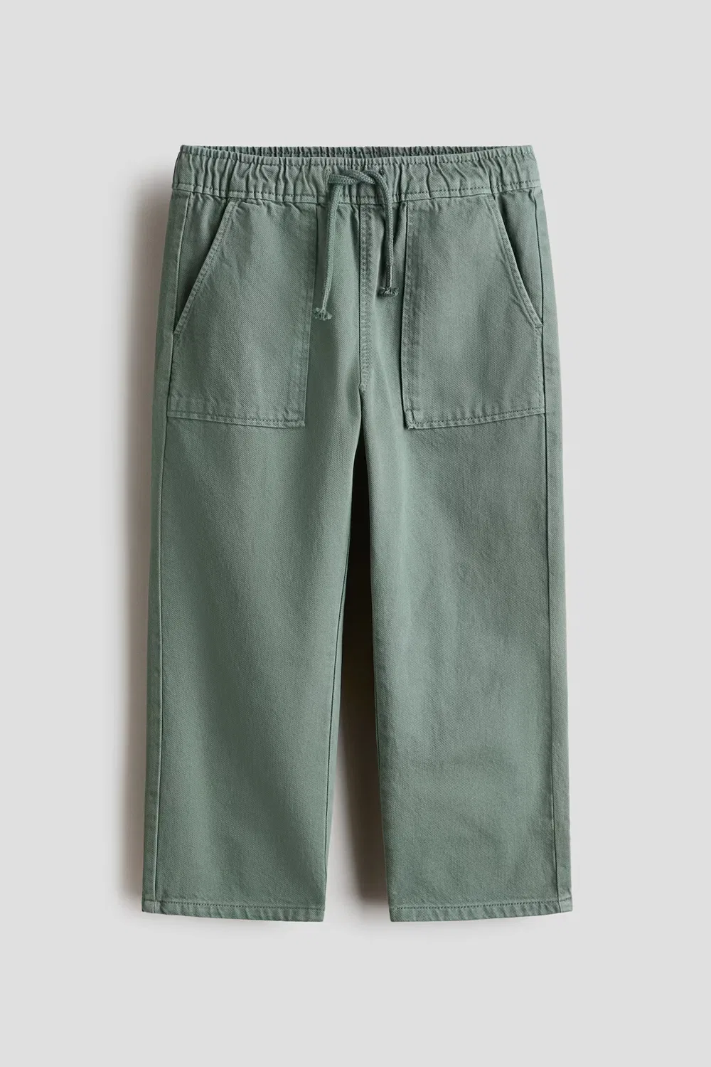 Спортивные штаны из хлопчатобумажной саржи H&M, Mattgrün