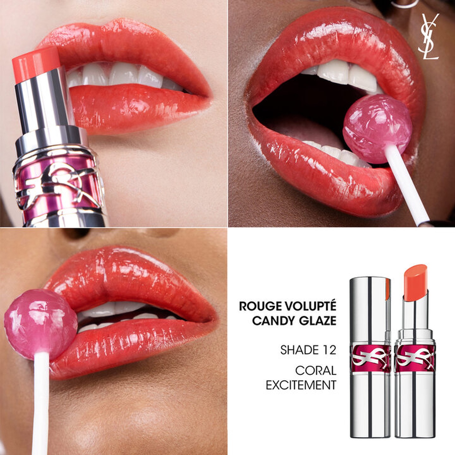 Блеск для губ Yves Saint Laurent Loveshine Candy Glaze, 12 - Coral Excitement, 3,2 г — фото 3