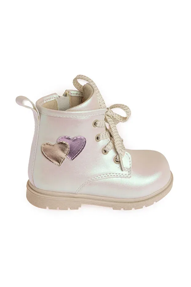 Детские ботинки для девочек на шнуровке Hellobaby hellobaby baby girl boots Ebebek Hello Baby, White — фото 3