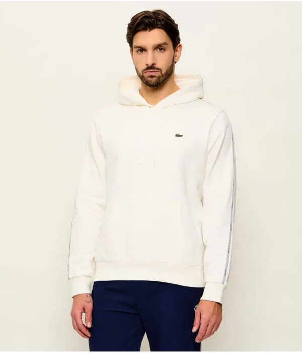 Мужское футерное худи с капюшоном Lacoste, белый