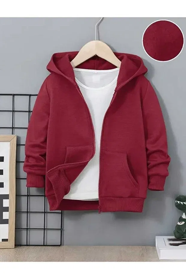 Детский кардиган с капюшоном Bebeğime Çorap, Burgundy