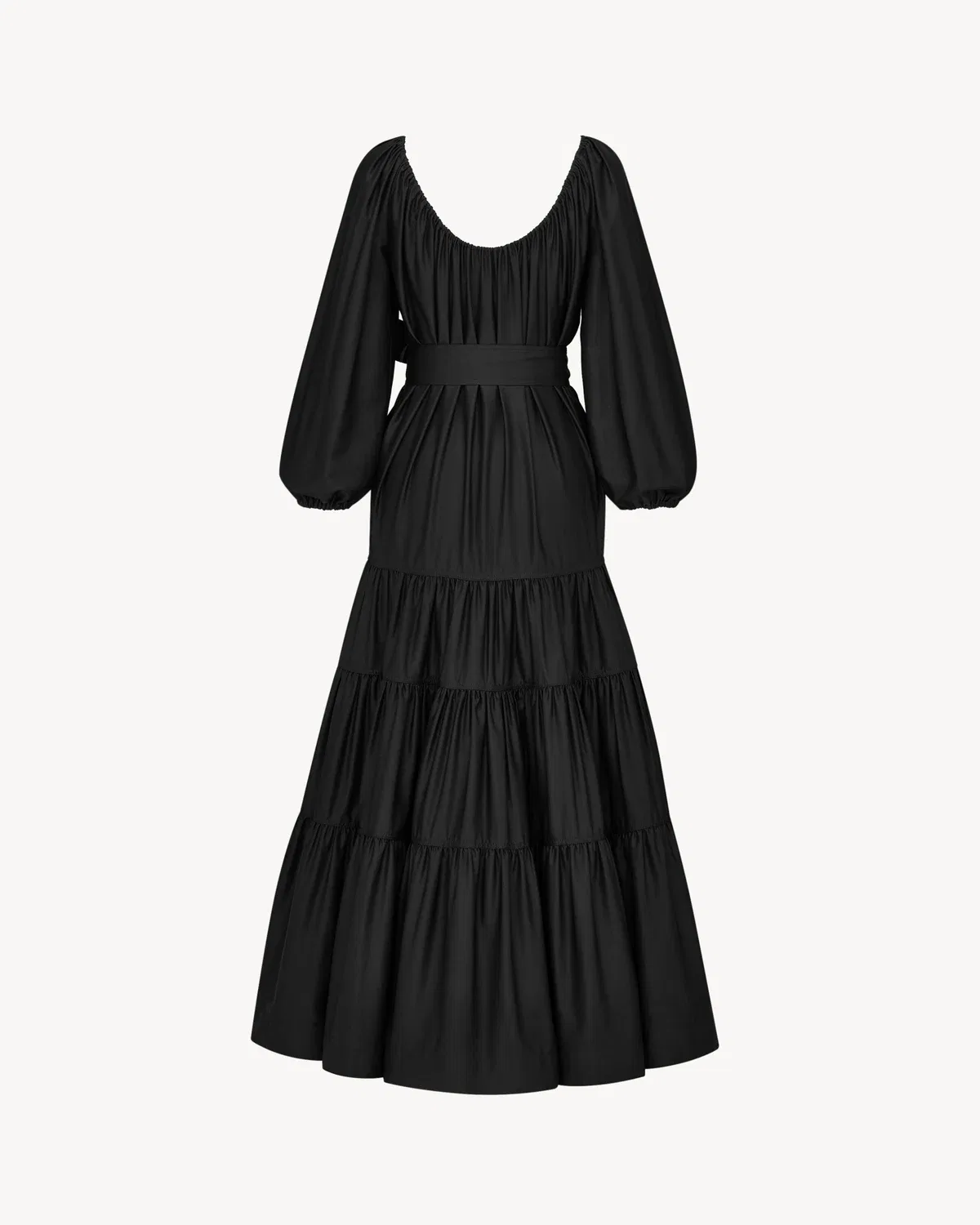 ДЛИННОЕ платье из хлопкового твила SAINT LAURENT, черный — фото 3
