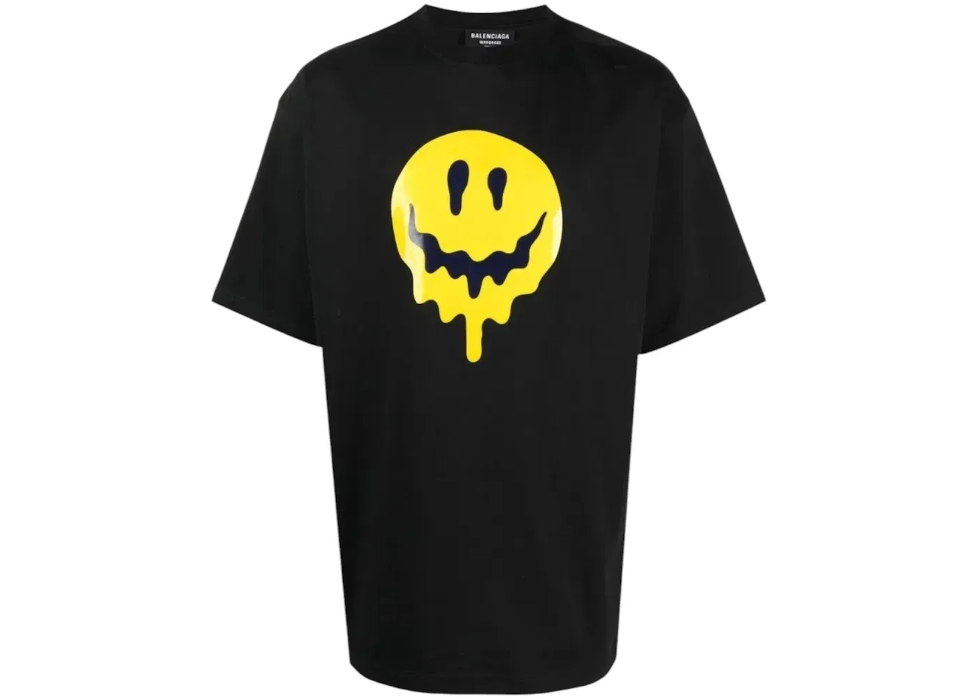 Мужская футболка с принтом Smiley Face Balenciaga, Black