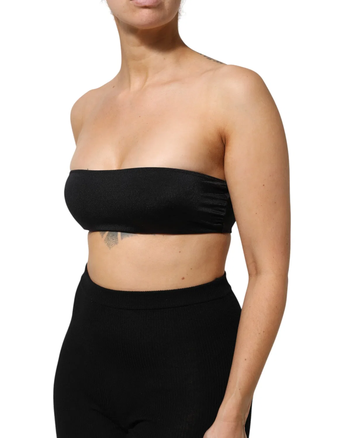 Женский топ бандо без бретелей Bandeau Crop Top Dolce & Gabbana, Black — фото 3