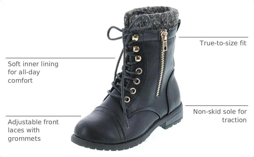 Детские ботинки на шнуровке с принтом Link Mango-31 JJF Shoes, Black — фото 3
