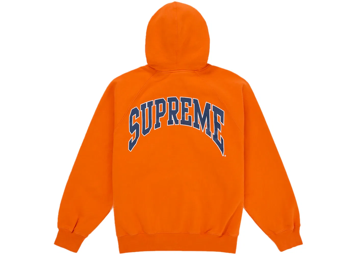 Мужская худи с молнией Supremem Cracked Raglan Zip Up Hooded Sweatshirt Dark Orange Supreme, Dark Orange — фото 2