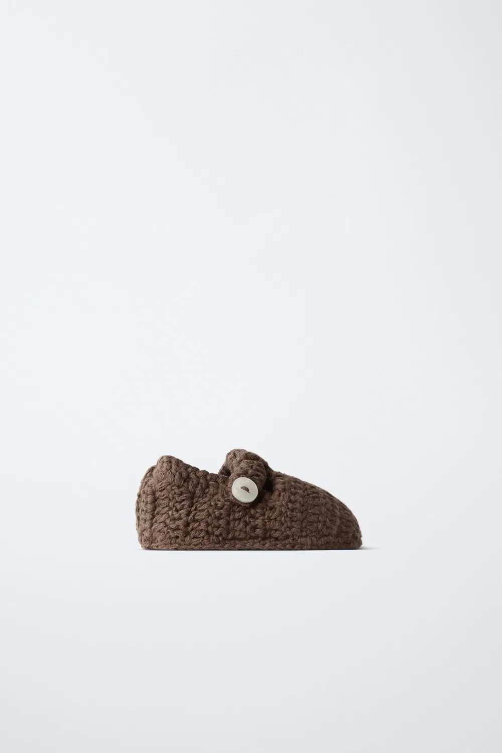 Пышные вязаные пинетки с пуговицами ZARA, Chocolate