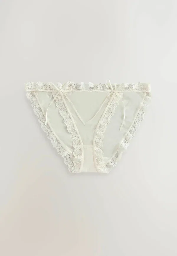 Комплект из 3 трусов кружевные Next cream green tulip, зеленый — фото 3