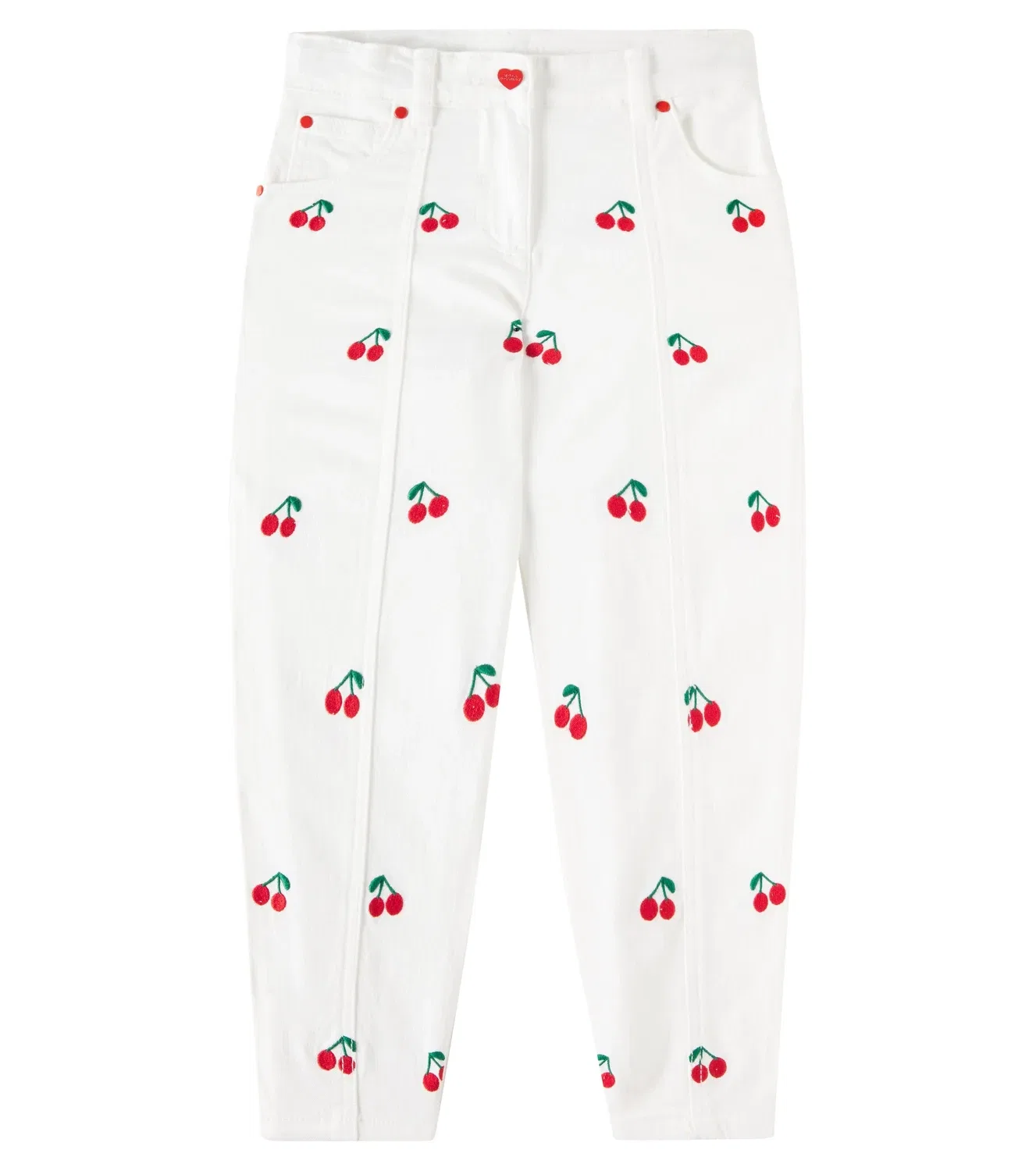 Джинсы с вышивкой Stella Mccartney Kids, белый