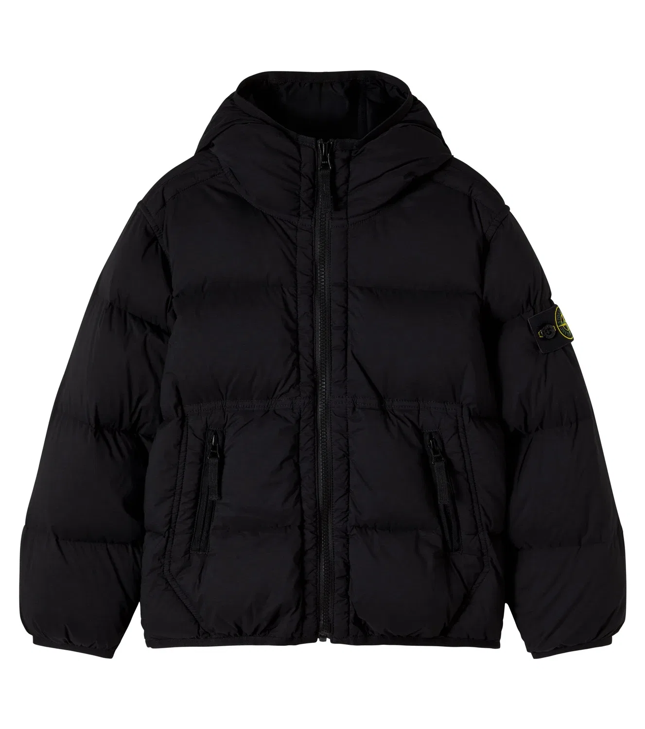 Легкая куртка с капюшоном Compass Stone Island Junior, черный