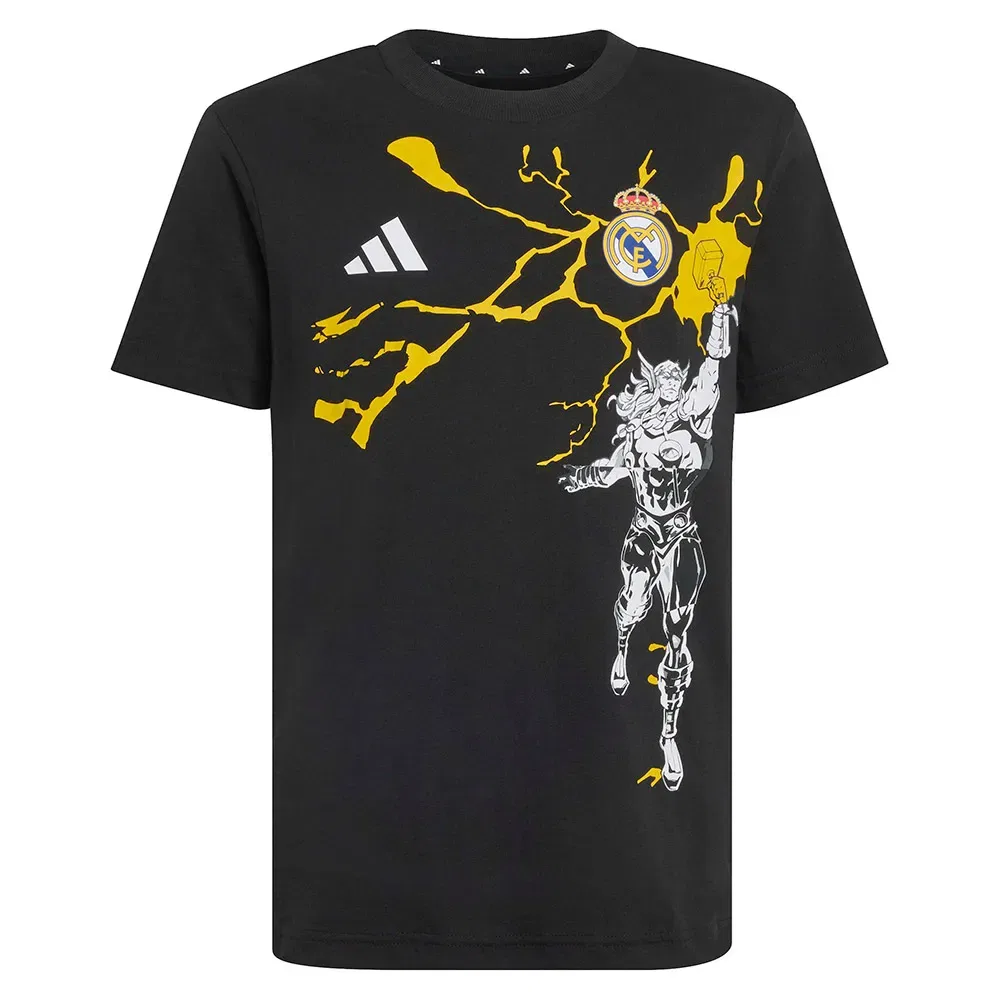 Детская футболка с принтом Real Madrid Avengers Adidas, Black — фото 3