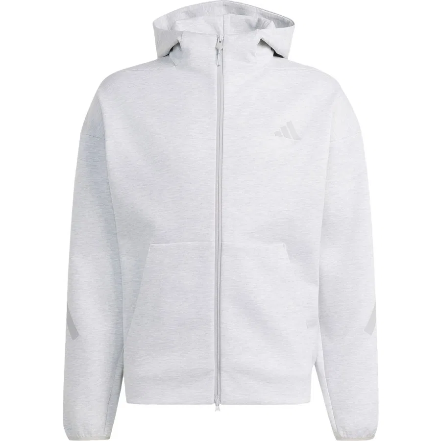 Спортивная кофта с капюшоном и молнией adidas Z.N.E. Full Zip Track Top, Светло-серый — фото 3