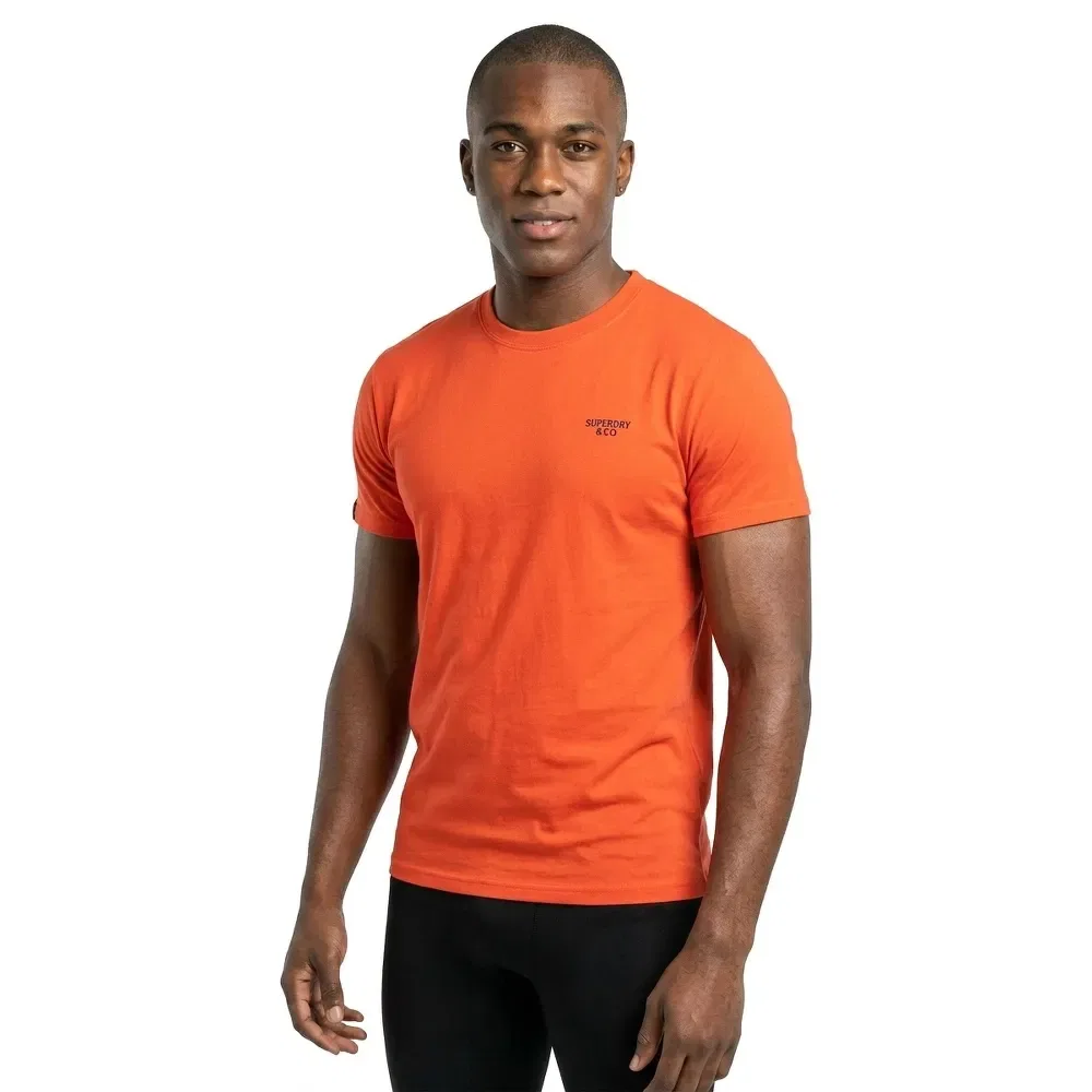Футболка с коротким рукавом Essential Stacked Logo Embroidered Superdry, оранжевый — фото 3