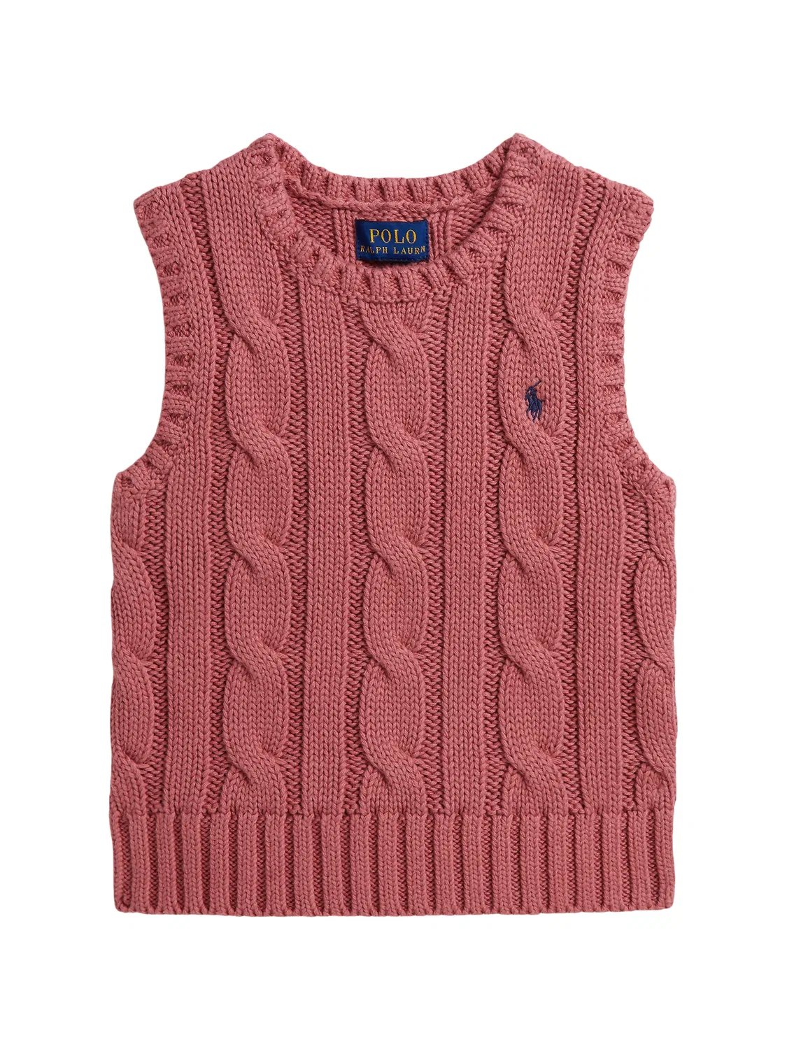 Жилет фактурной вязки из хлопка Polo Ralph Lauren, розовый