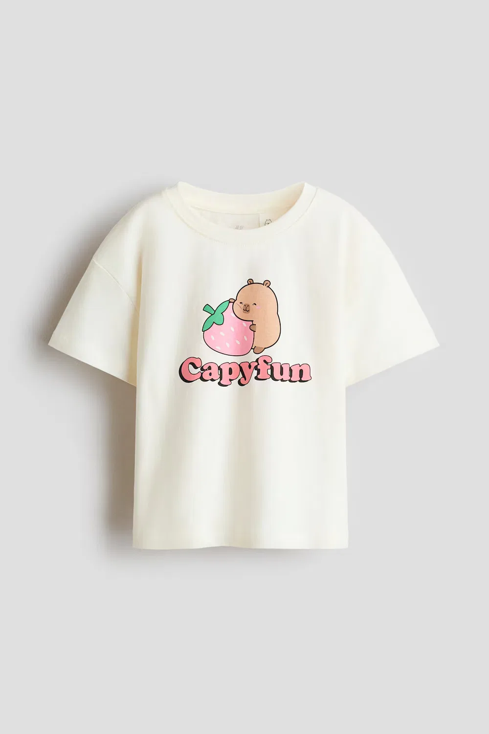 Футболка с рисунком H&M, Cremefarben/Capyfun