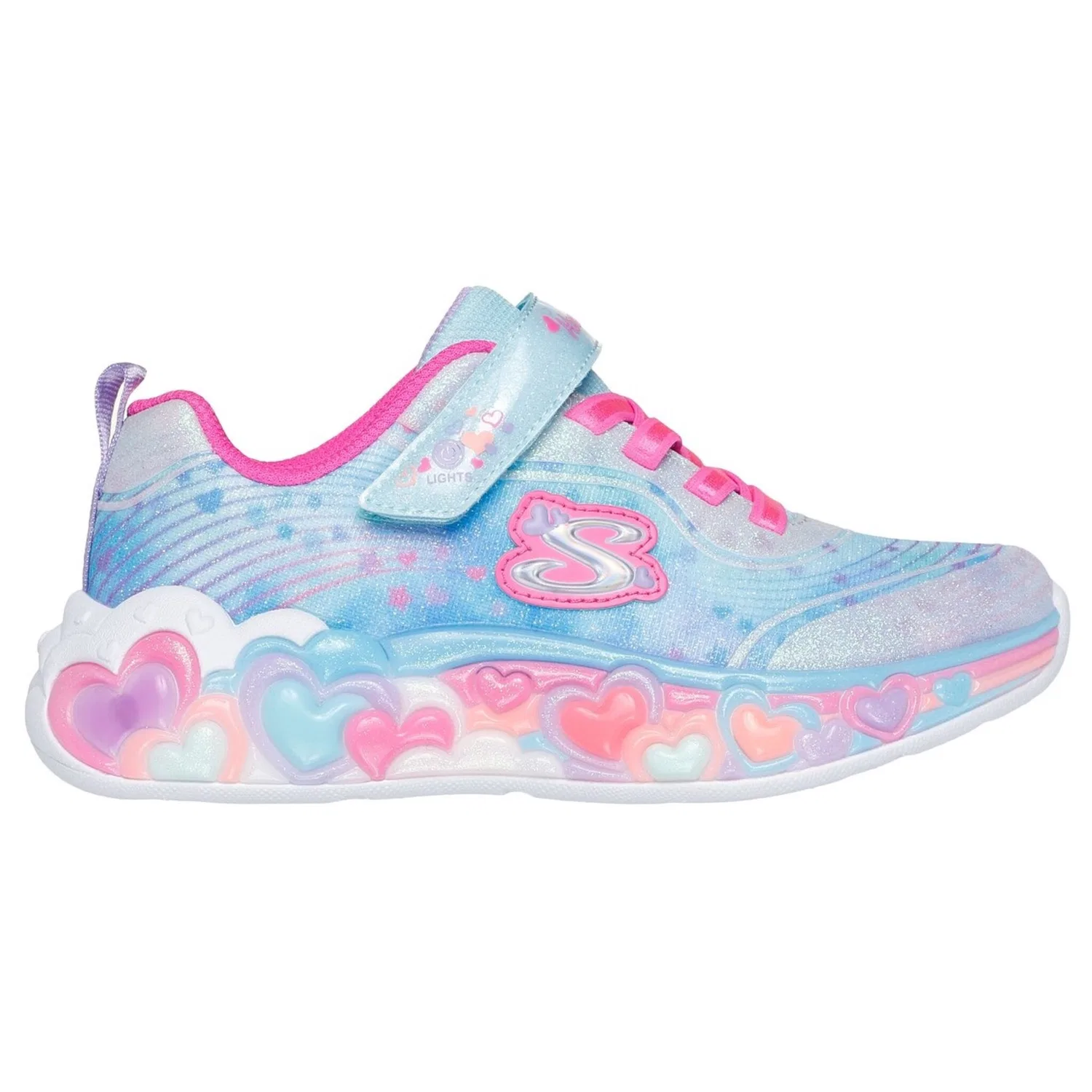 Детские кроссовки с подсветкой ETERNAL HEART LIGHTS Skechers, Light Blue Multi — фото 4