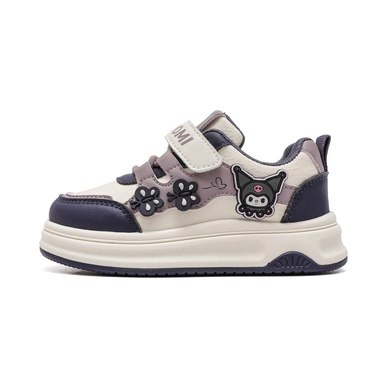 Детские повседневные кроссовки из экокожи Beige Purple Sanrio