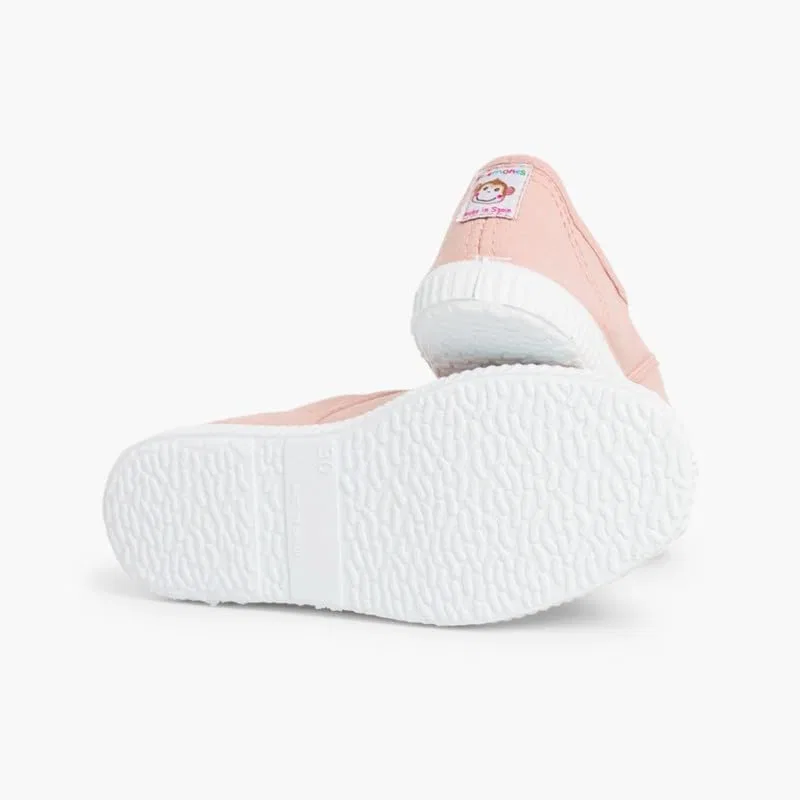 Детские кеды на резиновом носке без шнурков Pisamonas No-lace Rubber Toe Canvas Shoes, Pastel Pink — фото 2