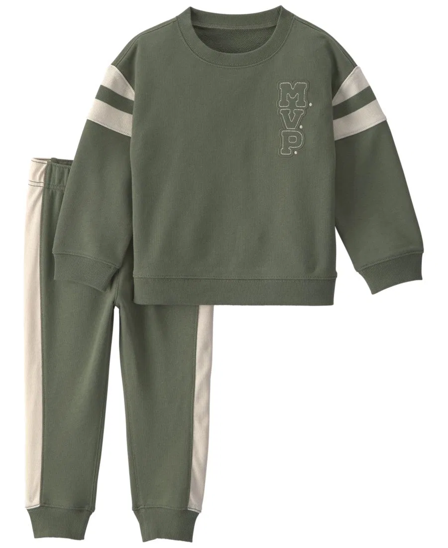 Комплект из свитшота и спортивных брюк MVP French Terry Carter's, Olive Green Cream