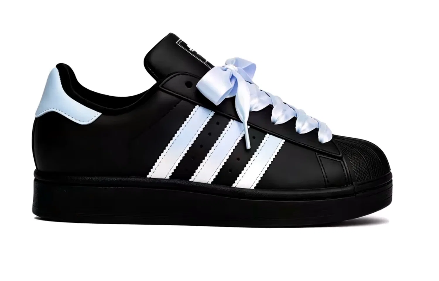 Детские кеды-слипоны для мальчиков и девочек с принтом Adidas Originals Superstar 2, Ice Blue — фото 3