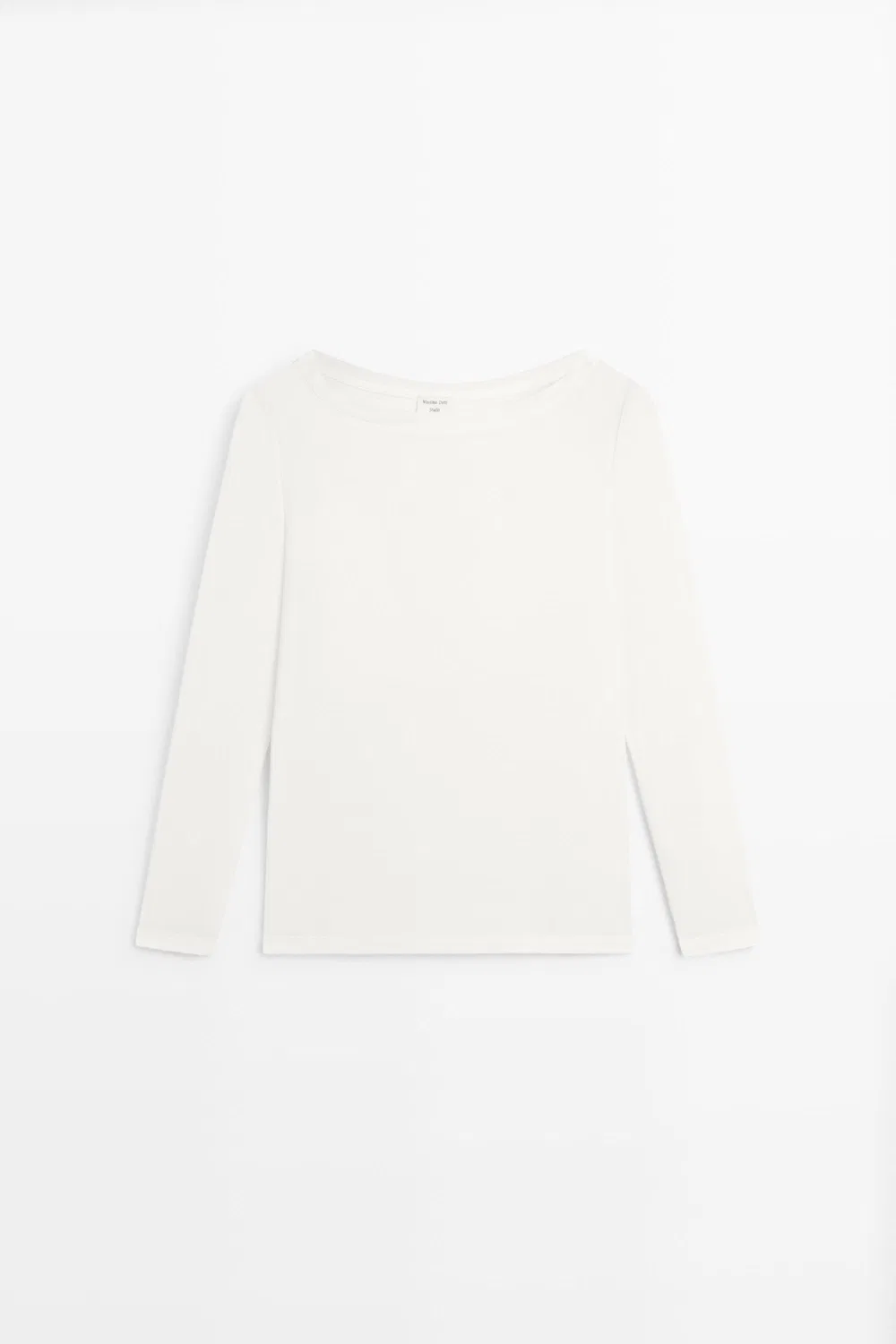 Футболка с длинным рукавом Massimo Dutti, для повседневного образа, кремовый — фото 4