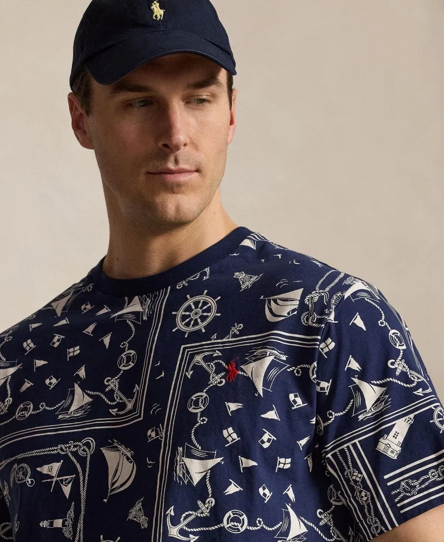 Футболка с принтом Nautical Bandanna Patchwork Polo Ralph Lauren, Newport Navy — фото 3