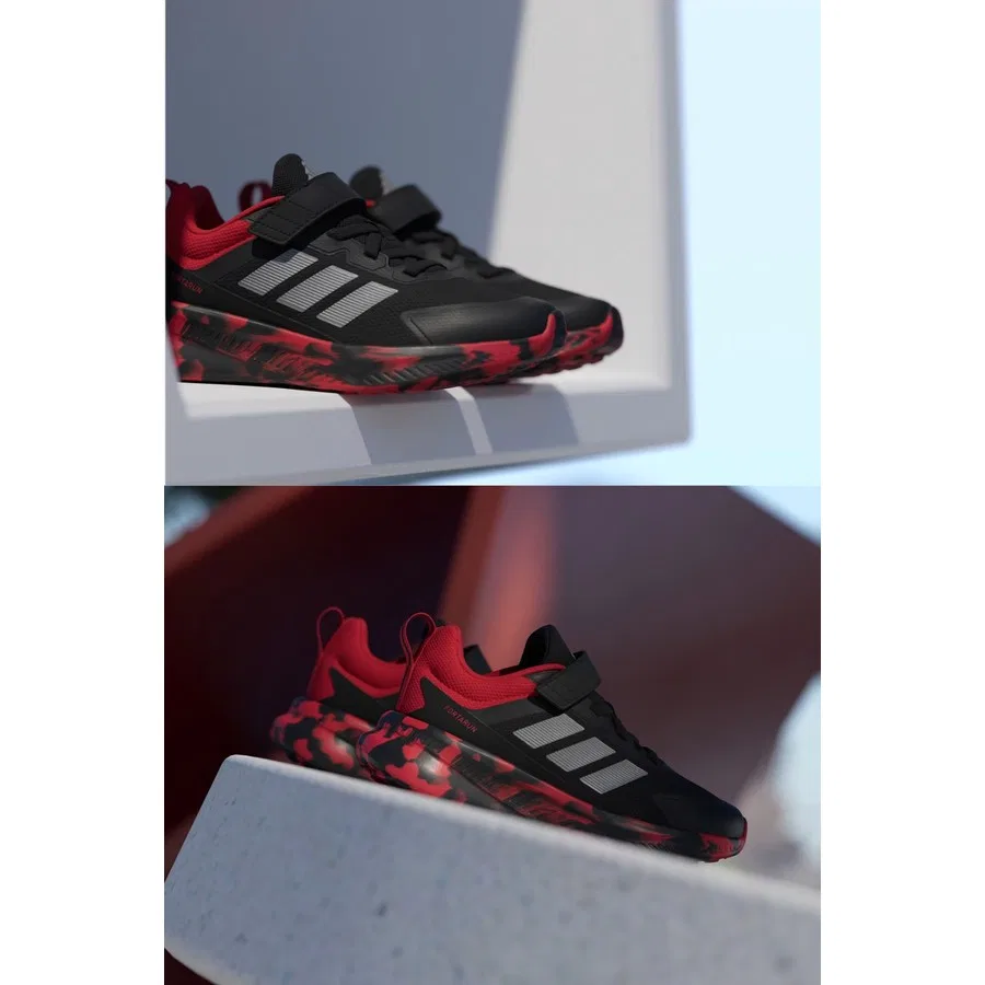 Детские спортивные кроссовки с шнуровкой Forta Run 4.0 EL adidas, Core Black Iron Metallic Better Scarlet — фото 4