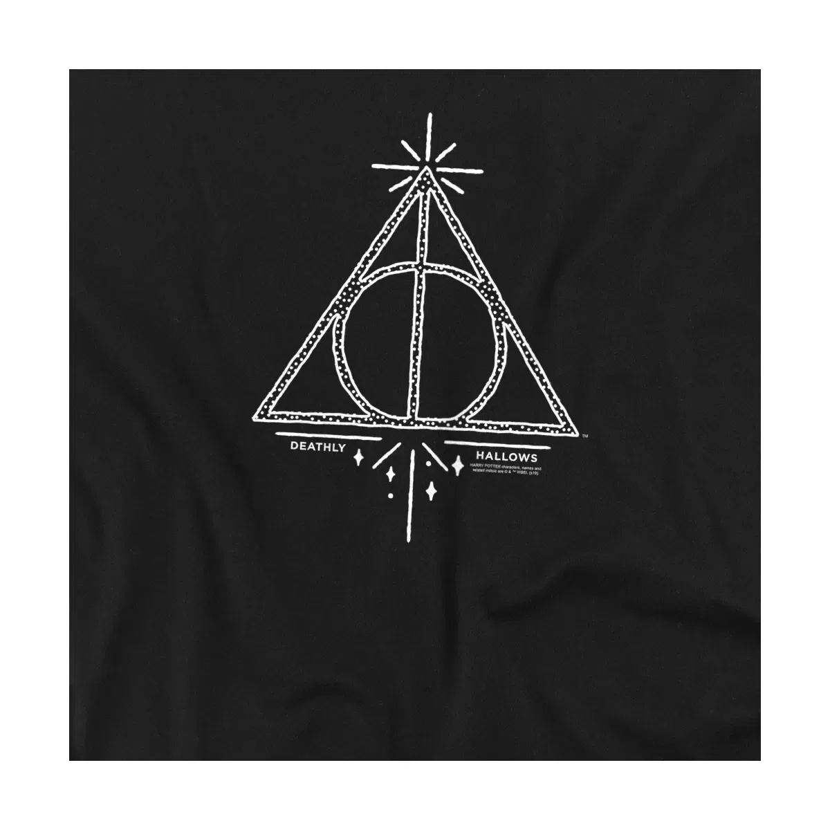 Детское боди с коротким рукавом с принтом Deathly Hallows Line Art Harry Potter, Black — фото 2