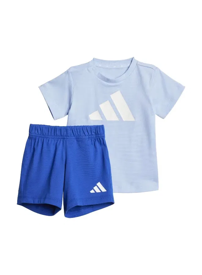 Комплект футболки и шорт с логотипом Adidas, синий