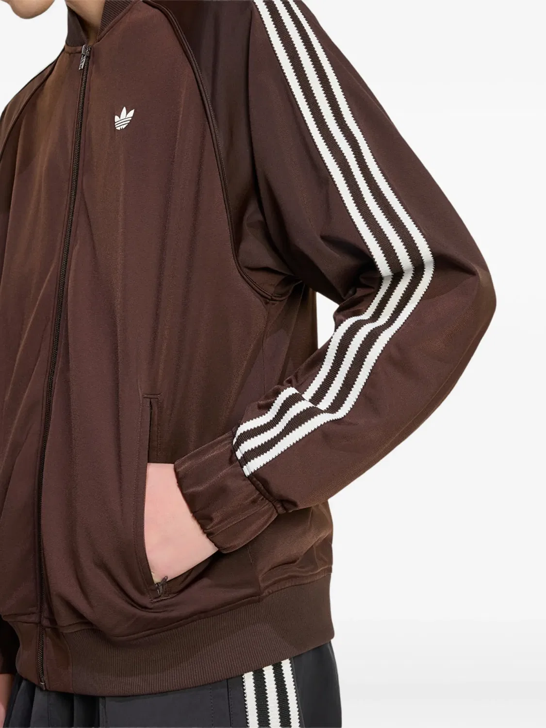 Трек-куртка Superstar коричневая Adidas, коричневый — фото 4