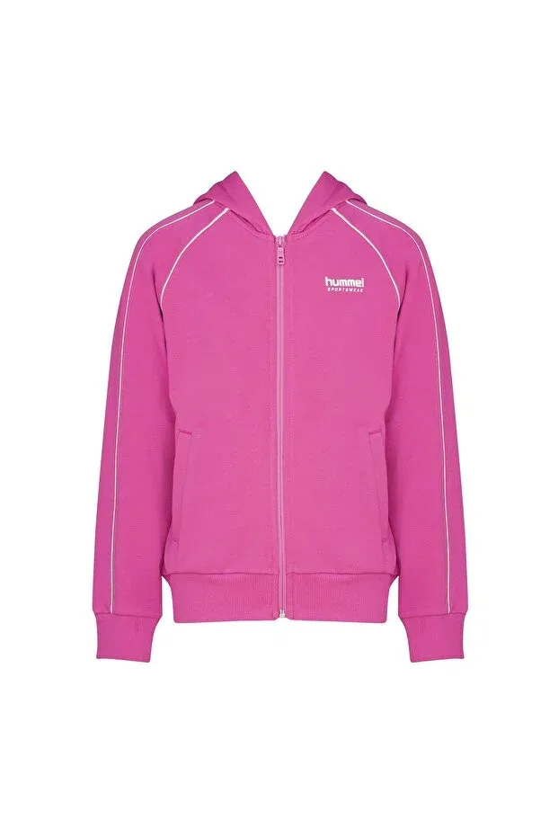 Детское худи на молнии для девочек хлопковое Hummel, Pink — фото 2