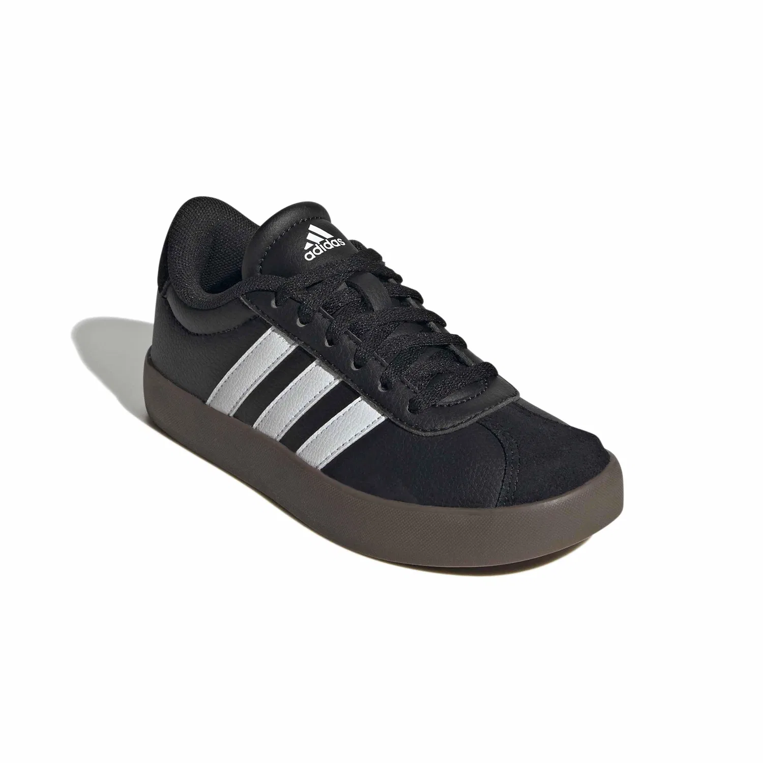 Детские кроссовки для мальчиков с замшевым верхом Vl Court 3.0 Lace Up Adidas, Black White Rubber — фото 4