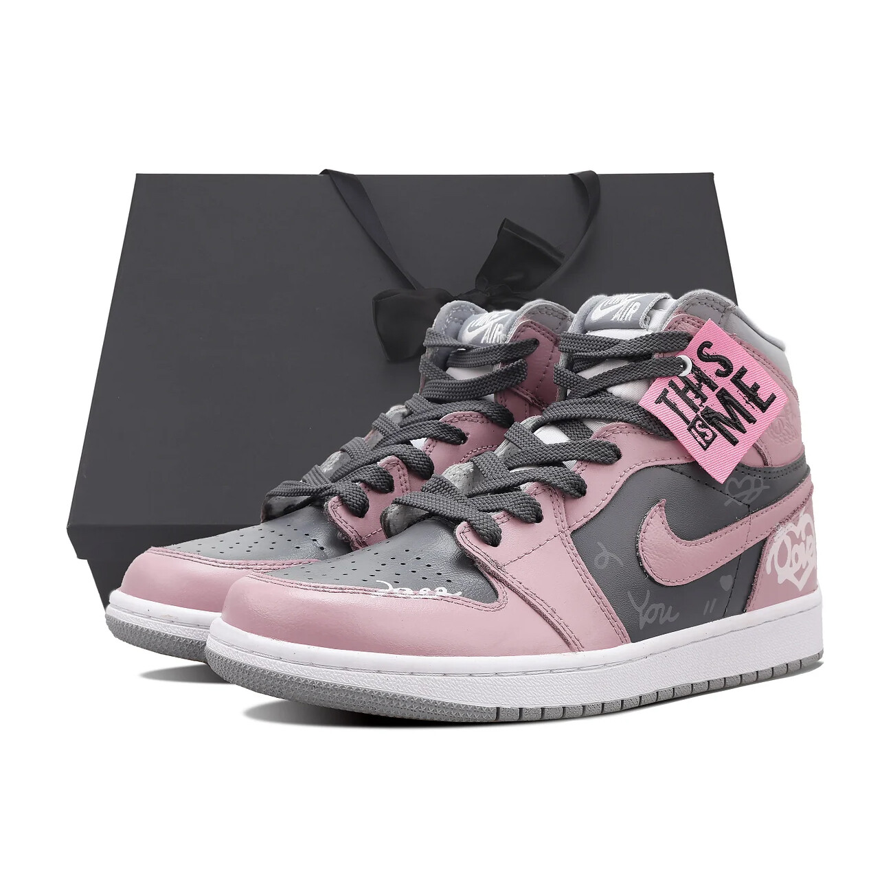 

Кроссовки Air Jordan 1 Vintage Basketball Women's High-Top, розовый/серый