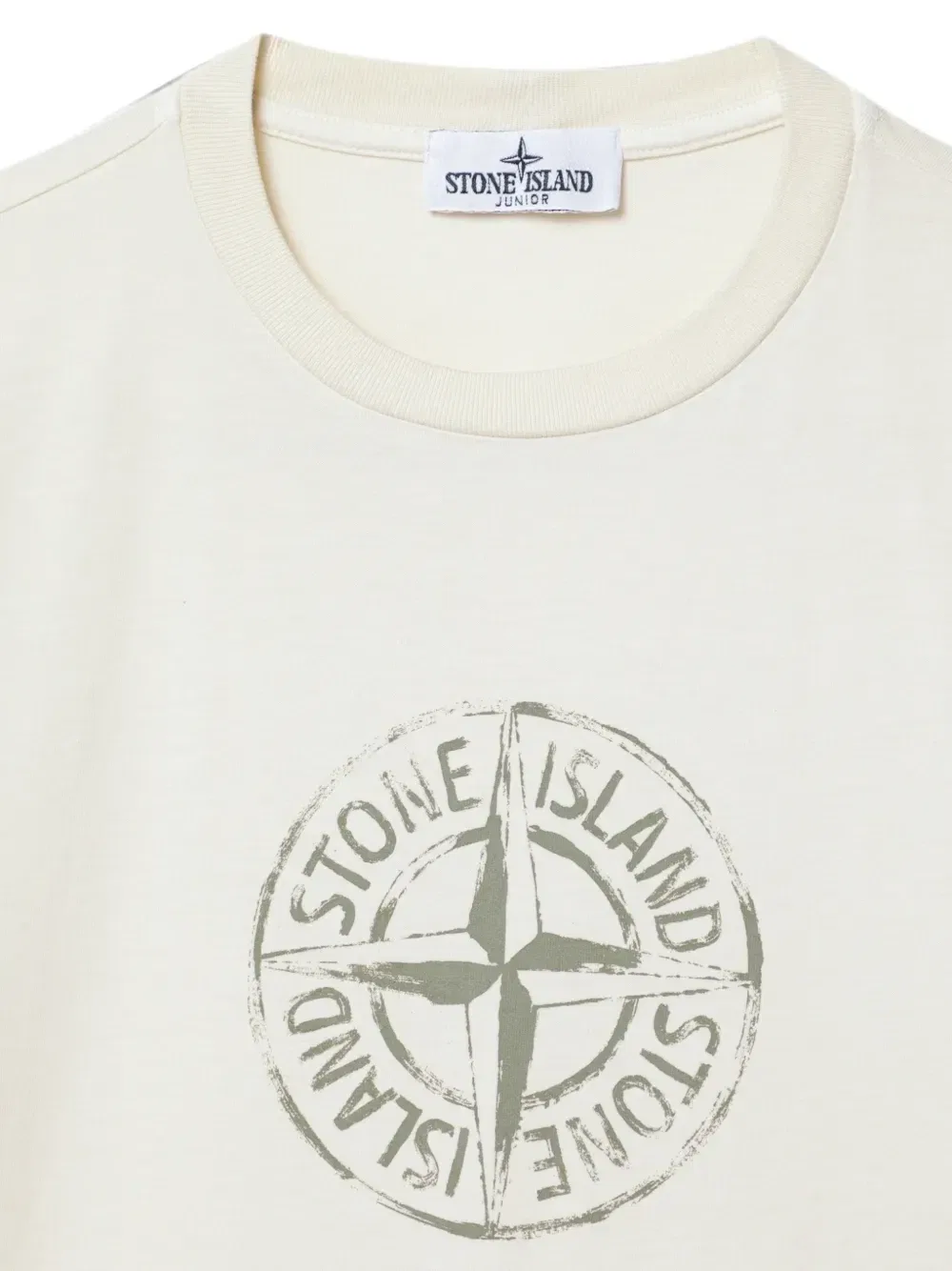 Футболка с принтом Compass Stone Island Junior, белый — фото 3