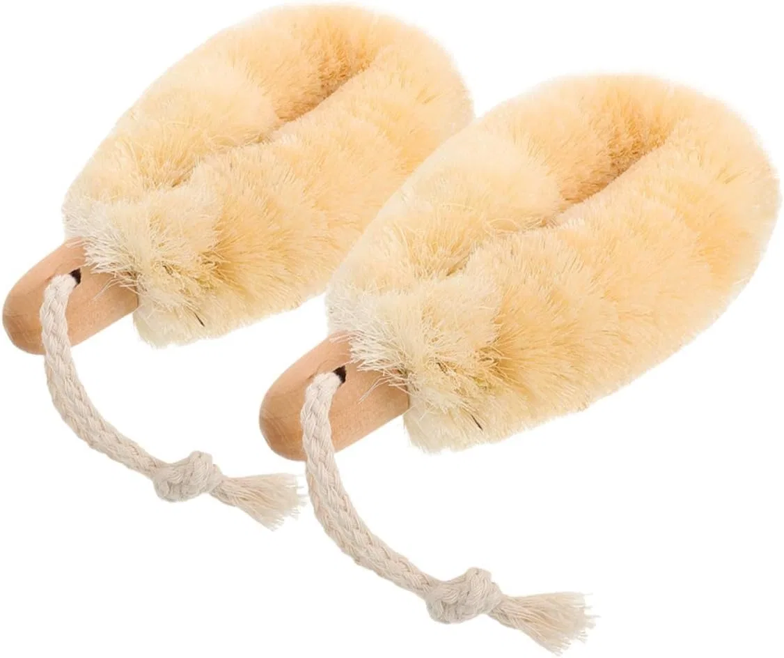 Щетка для тела из сизаля VALICLUD, 2 шт, 16x9x5 см, Beige
