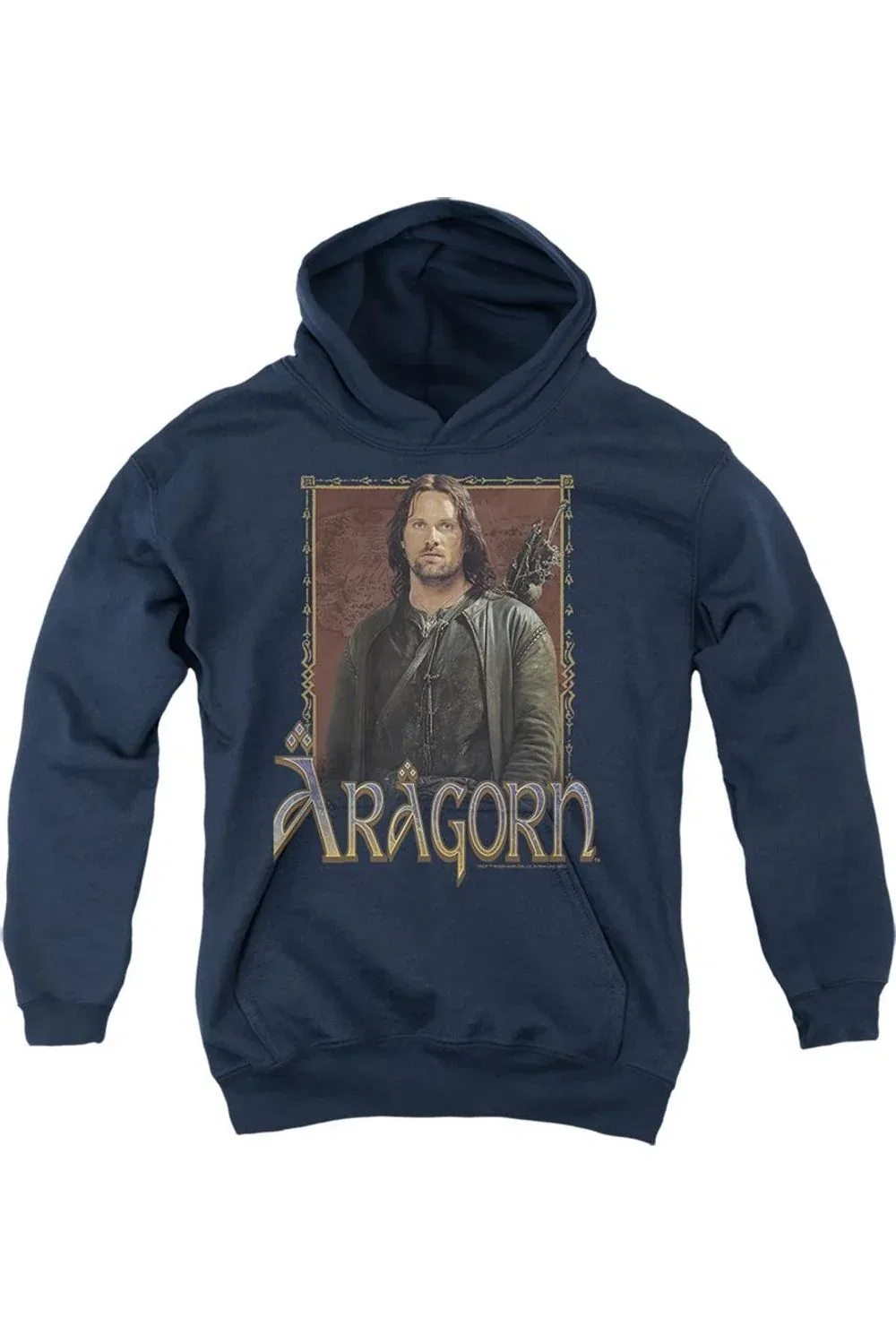 Детское худи с капюшоном Lord Of The Rings Aragorn Gildan, темно-синий