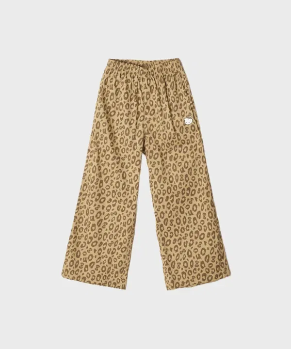Домашние брюки с леопардовым принтом, Hello Kitty, Spao Kids, коричневый