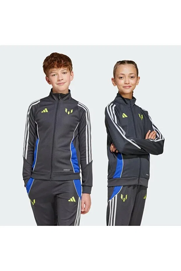 Детское спортивное худи для девочек с принтом Messi kids Adidas, Gri