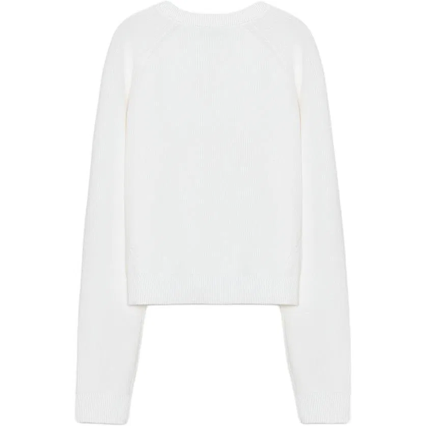 Женский свитер с V-образным вырезом White ZARA, Белый — фото 3