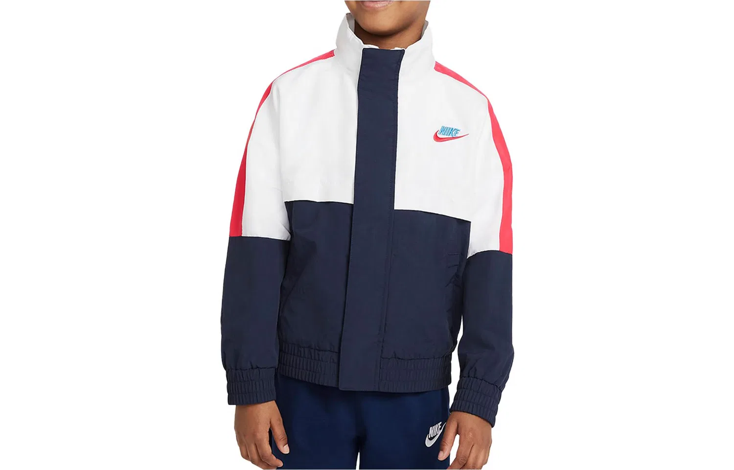 Детская куртка Nike Kids Jackets Stand Collar Moderate, Blue White Multicolor
