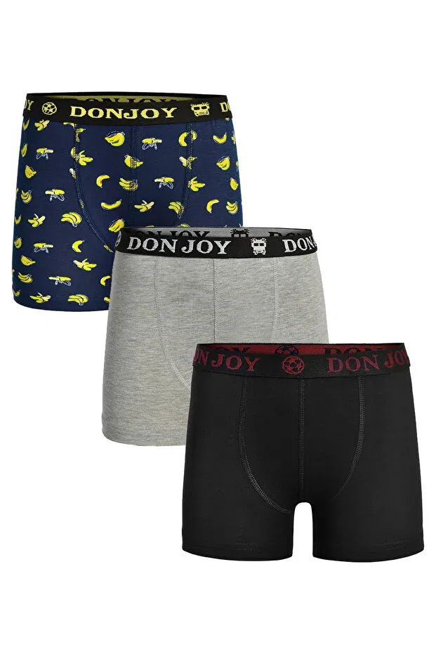 Детские боксеры для мальчиков хлопковые 3 шт., Don Joy, Colored