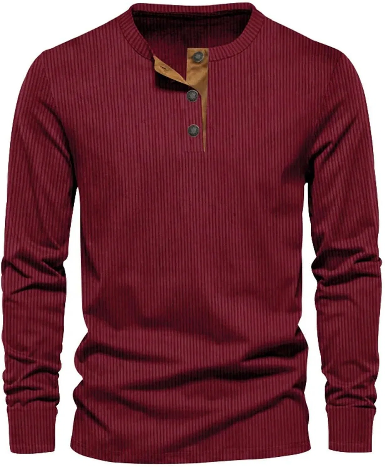 Мужская легкая футболка с длинным рукавом Corduroy Retro, Wine Red — фото 3