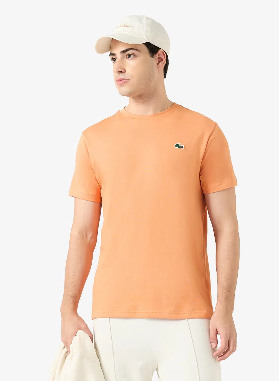 Футболка с высоким воротом Lacoste, персиковый