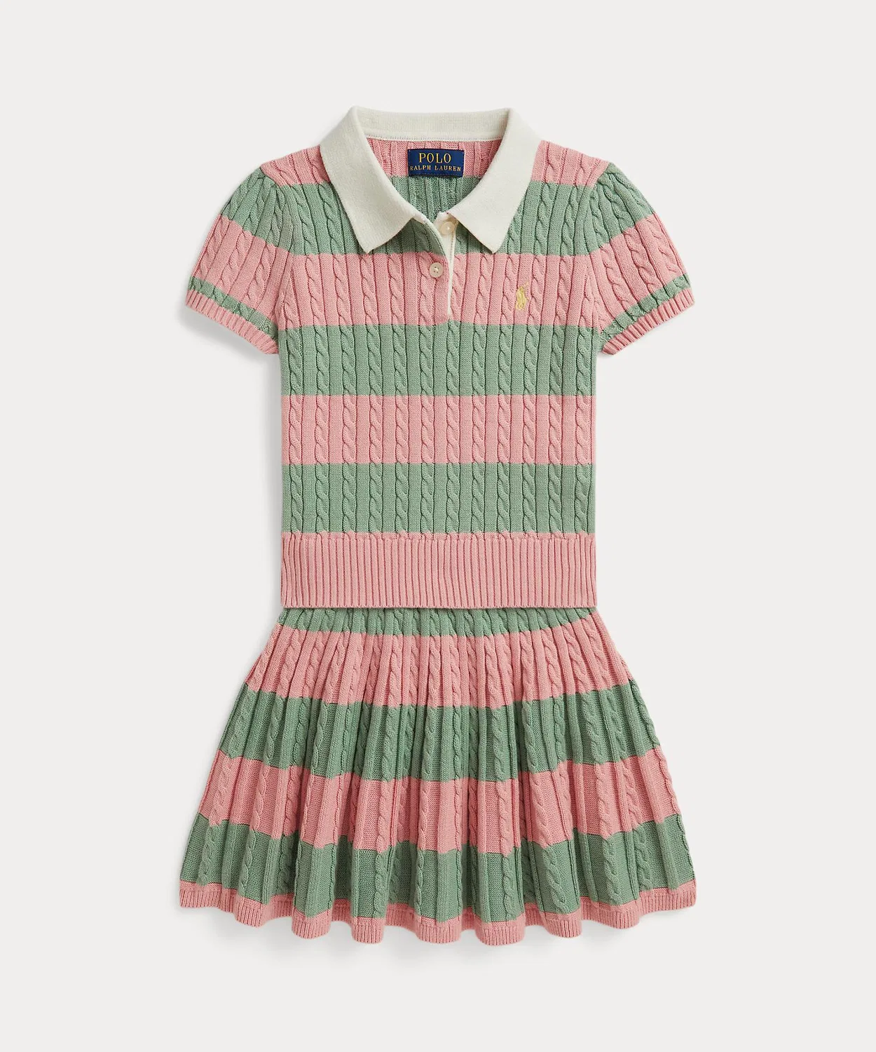 Детский комплект из свитера и юбки с принтом POLO RALPH LAUREN CHILDRENSWEAR, Розовый
