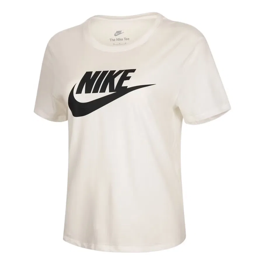 Футболка с логотипом Nike, айвори-черный
