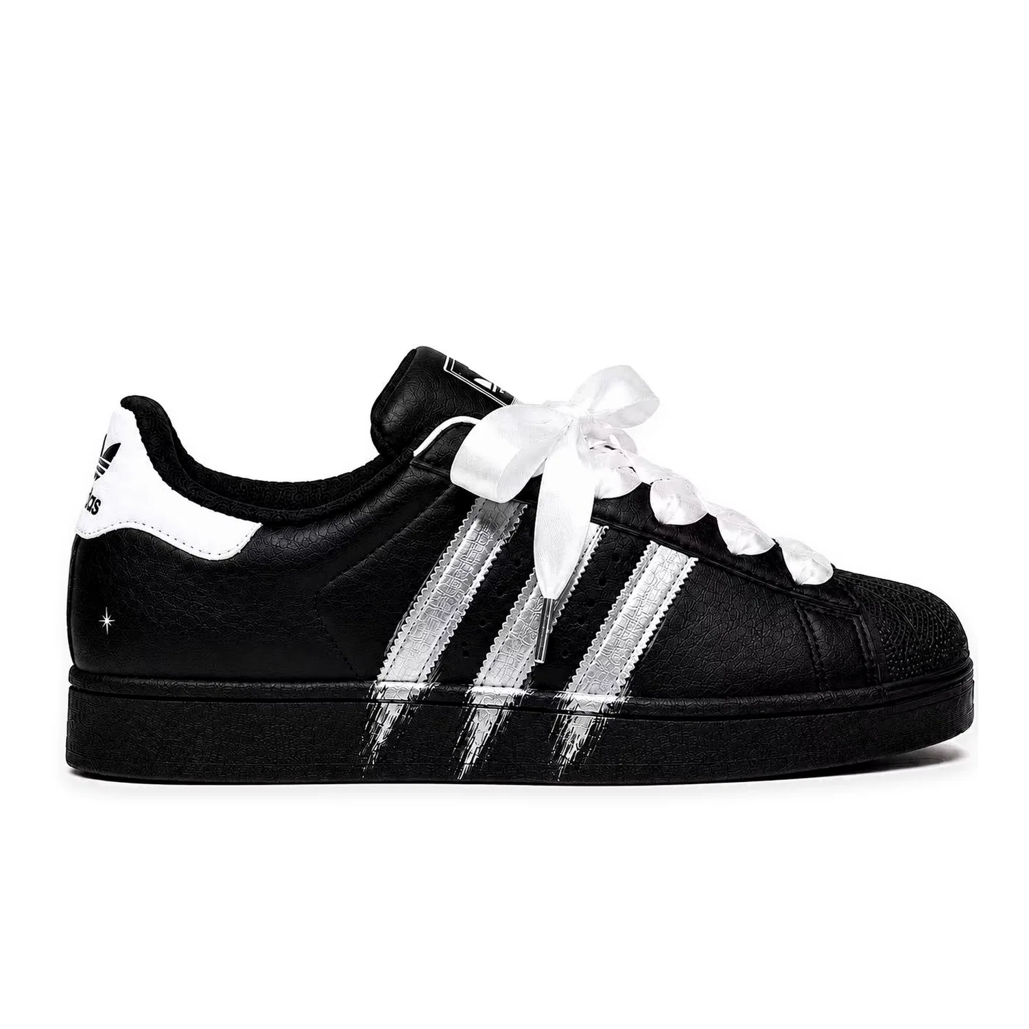 Кроссовки для скейтбординга Superstar 2, Adidas Originals, Black Silver Star Basic — фото 3