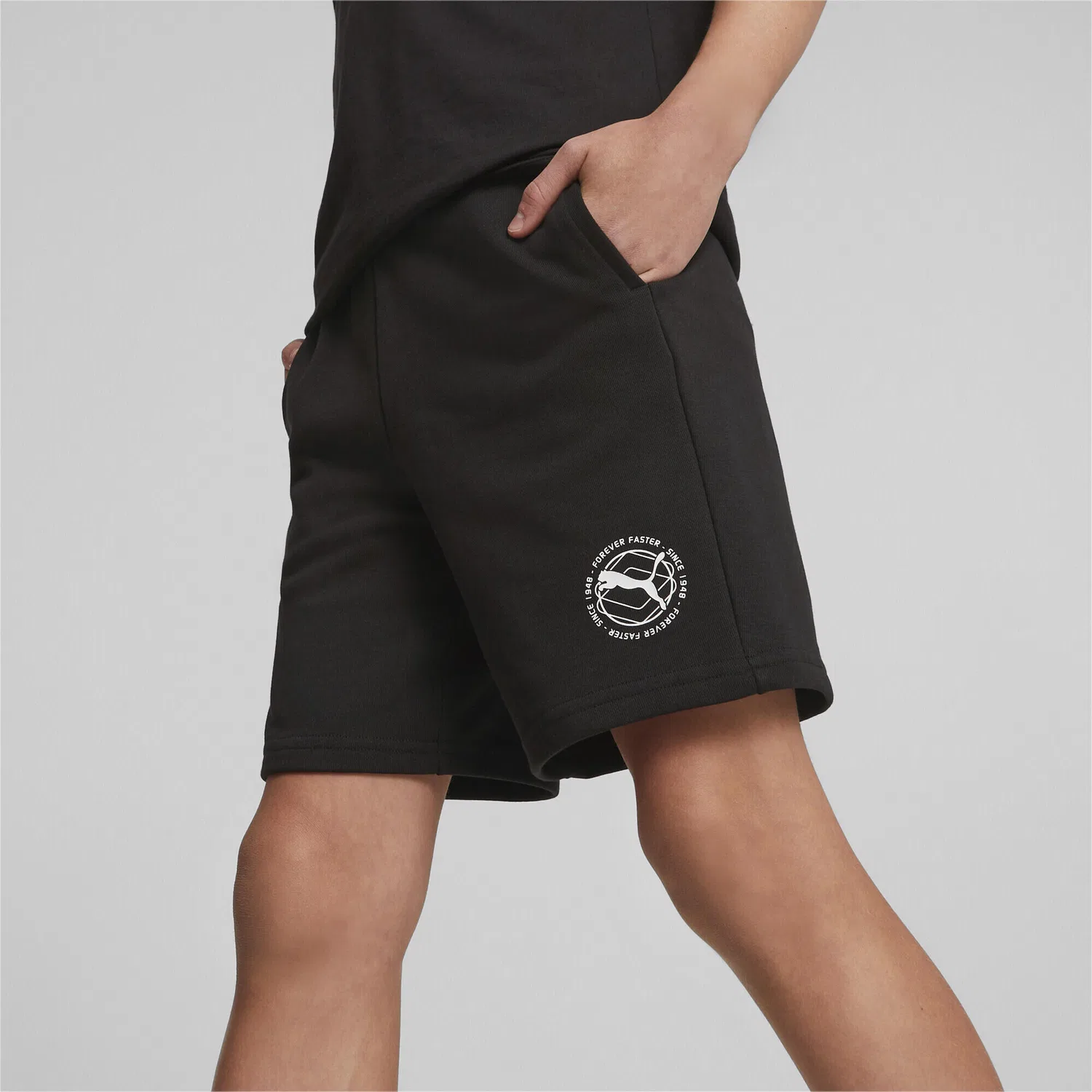 Детские спортивные шорты с регулируемой талией Active Sports Shorts Puma, Schwarz — фото 2